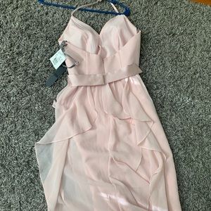 Vera Wang Blush Long Chiffon Halter Dress